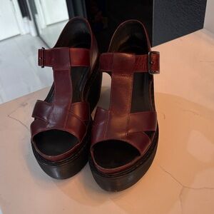 Dr. Martens Burgundy Adaya burgundy Wedges Platform Sandals